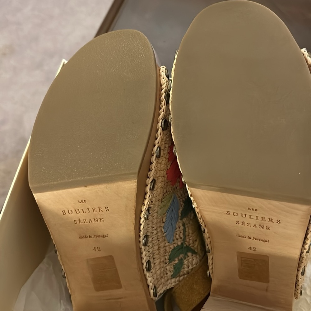Sézane clogs Raphia Flueri BNWT💐💐💐💐 - Picture 10 of 11